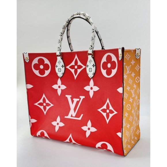 Louis Vuitton Onthego Reverse Giant Red Pink Monogram Canvas Like New Condition - Picture 5 of 14